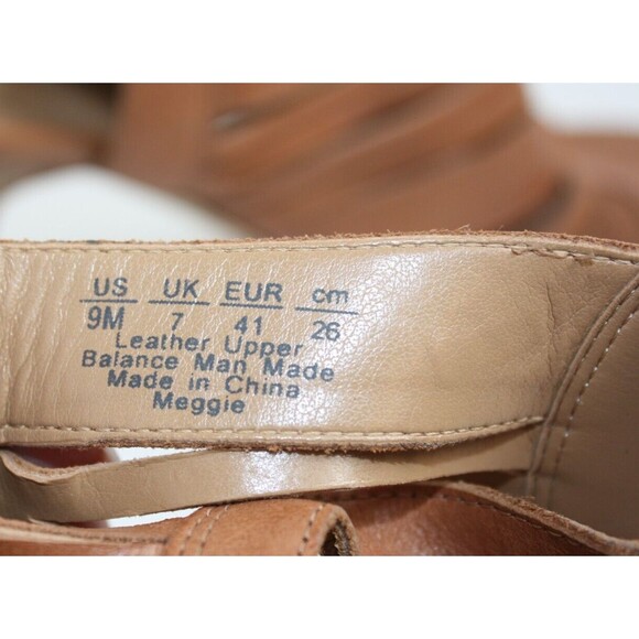 Franco Sarto Meggie Women's sz 10M Brown Leather High Heels Sandals Shoes - Picture 7 of 8